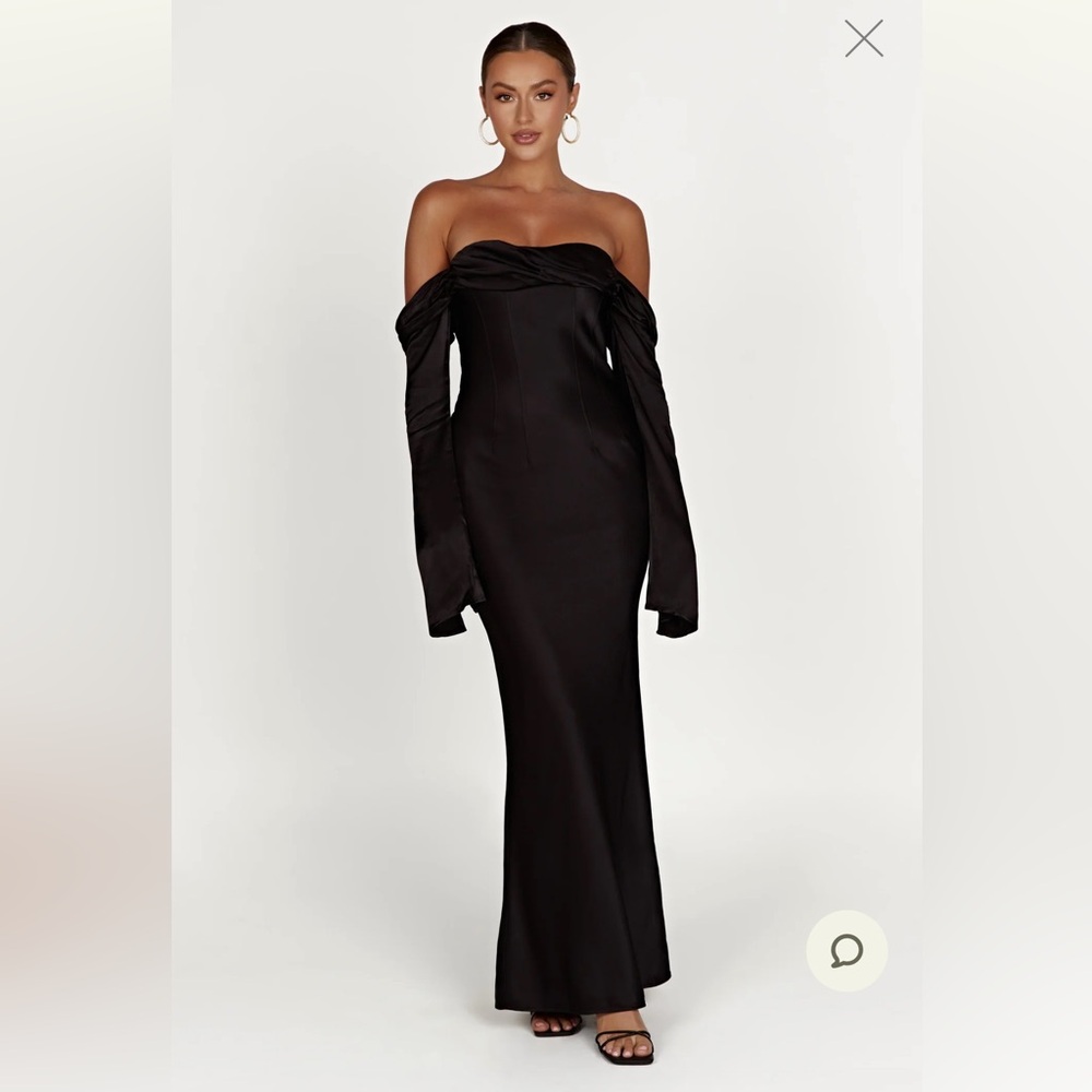 Meshki Off Shoulder Cowl Neck Maxi Dress
